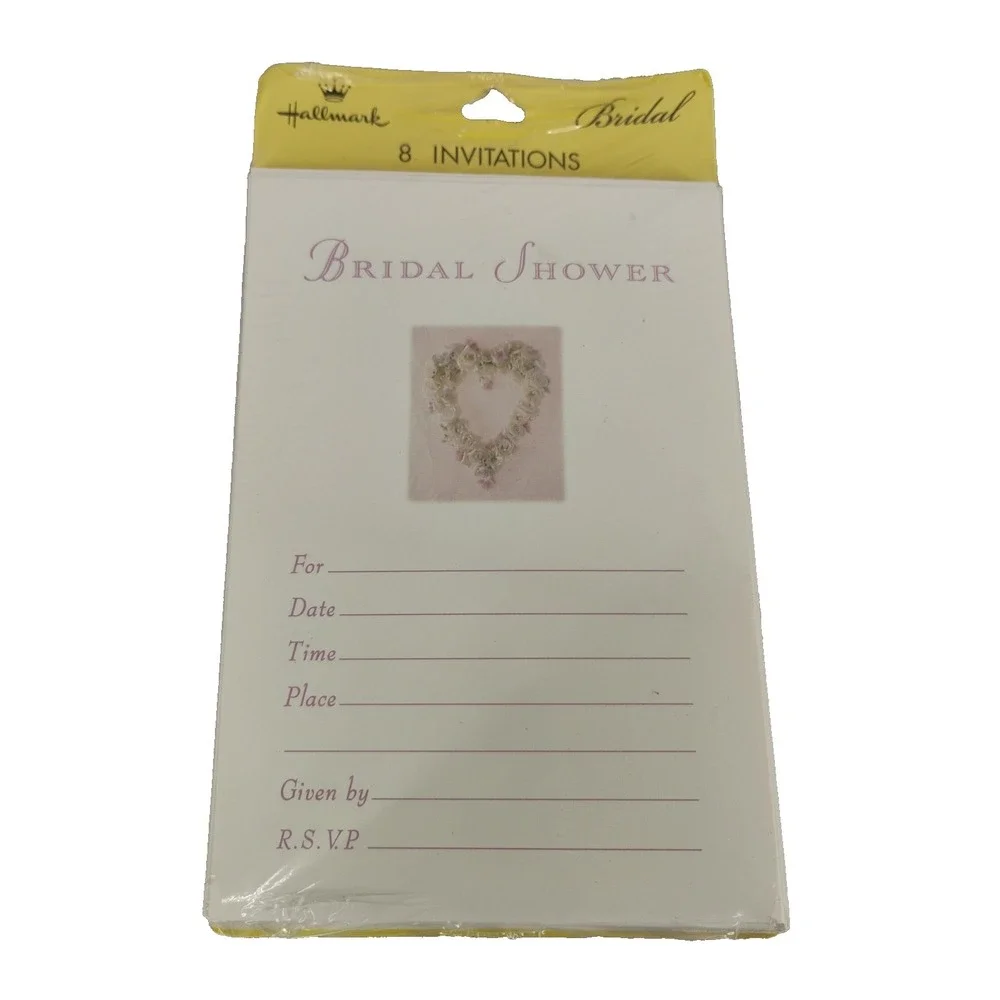 NIP Vintage Hallmark 8pk Bridal Shower Invitations‎ w/Envelopes USA Made Wedding